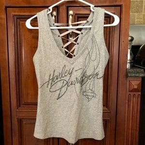 Harley Davidson lace up tank